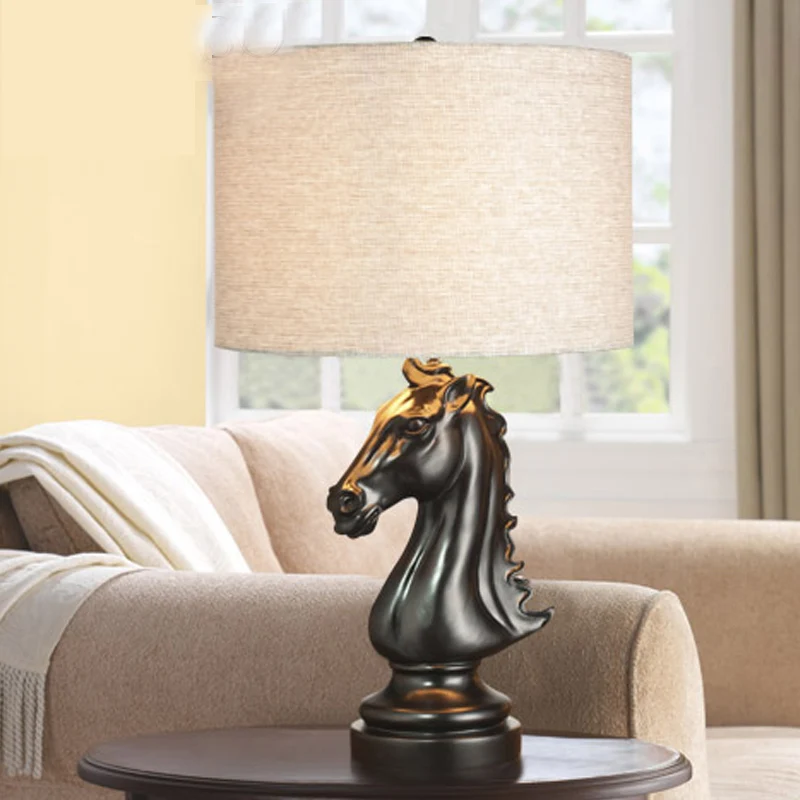 Lampe art déco moderne lampe de table salon tissu abat jour lampe