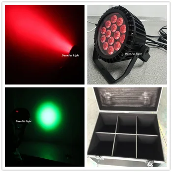 

6pcs 14x10w 4in1 led flat par outdoor lighting rgbw led wash slim par ip65 spot flood washing wall light with flycase