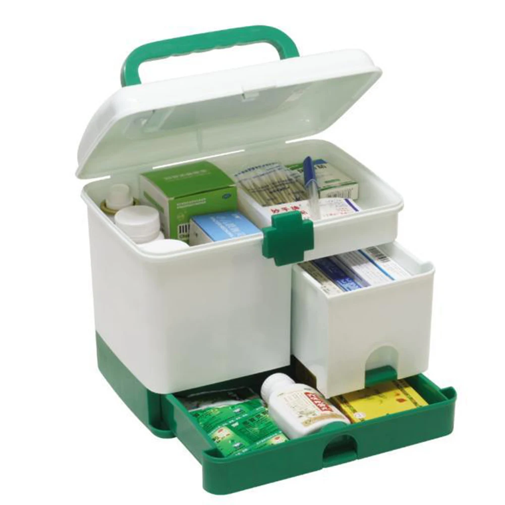 

Multifunctional 23.5X17X20.3cm Extra Large Household Multi-layer Handy Home First Aid Kit Medicine Box Storage Case FREE POST