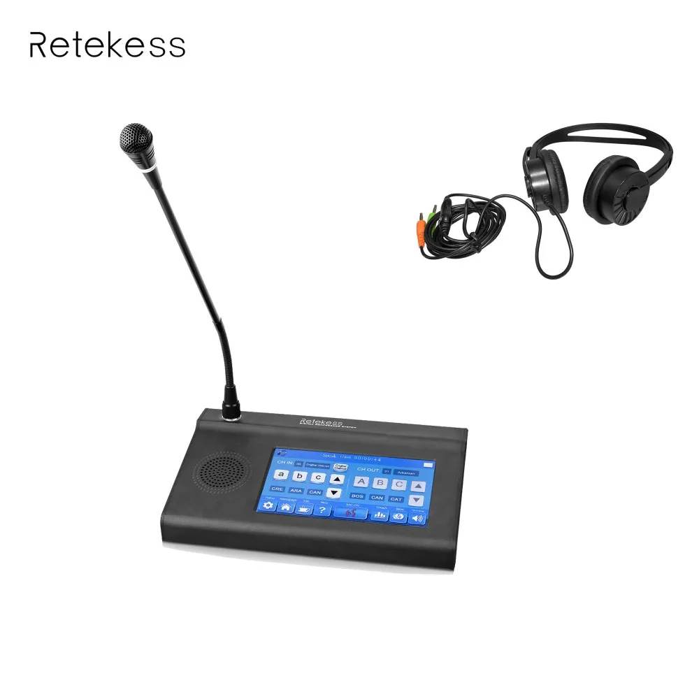 Retekess T120 الرقمية نظام المؤتمرات اللاسلكي ل الرقمية الأشعة تحت الحمراء صوت توزيع نظام سماعة Translater رئيس