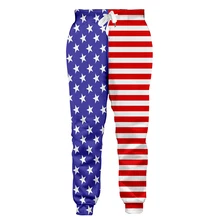 Мужские шаровары с рисунком американского флага, повседневные штаны с эластичной резинкой на талии, мужские спортивные штаны высокого качества, модные брюки