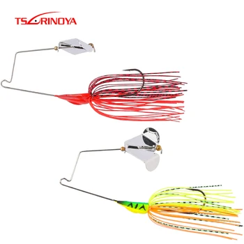 

TSURINOYA 3Pcs Spinner Baits 12g Silicone Rubber Jig Spinner Sequin Fishing Lure Jig Head Buzzbait Barbed Groove Hook Para Pesca