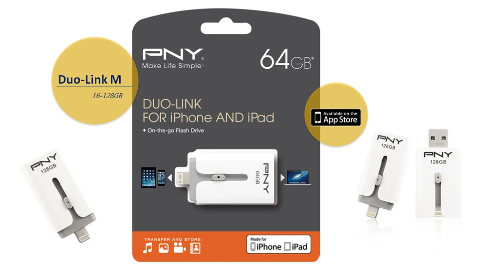 PNY Duo-Link флэшка Для Iphone Memory Stick Usb Флэш-Накопители 32 Г 16 Г для iPhone 55 s 5c 6 6 s 6 плюс Для iPadAirMini Mac подарок Способа