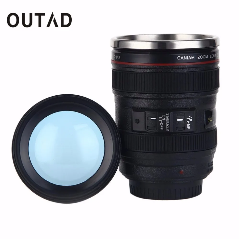 

Hot OUTAD 24-105mm Camera Lens Shape Cups Coffee Mug Tea Travel Mug Stainless Steel Vacuum Flasks Camera Lens Cups And Mugs
