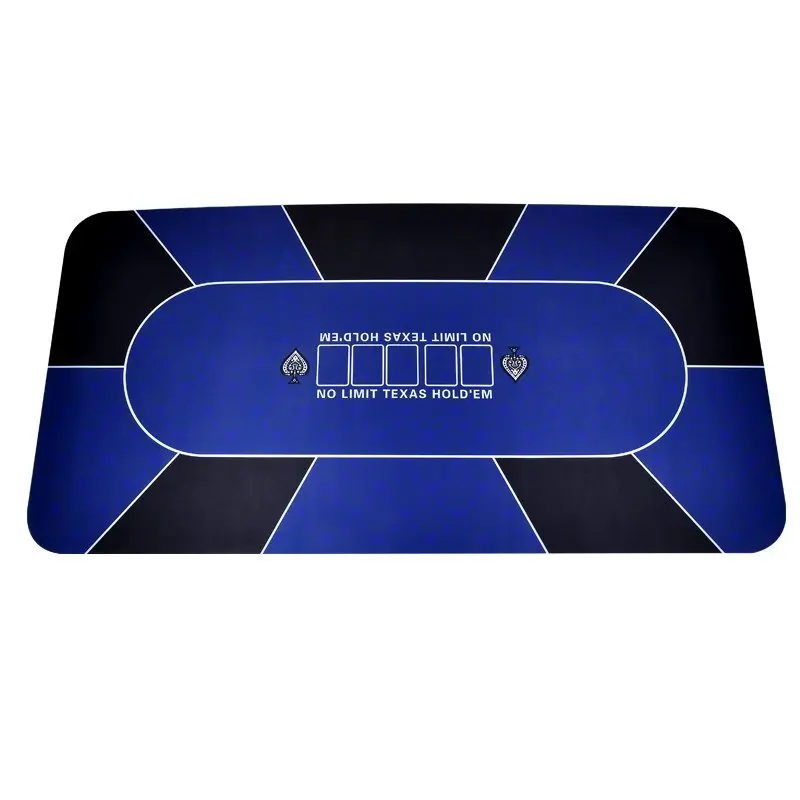  Poker Mat Table Cloth Rubber Gaming Blue 1.8*0.9m