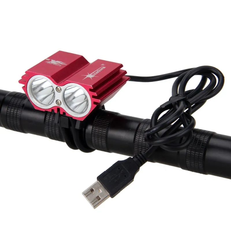 usb зарядный передний велосипедный головной светильник на руль s 8000 Люмен T6 светодиодный светильник Низкий/Средний/Высокий/стробоскоп - Цвет: Red Bike Light