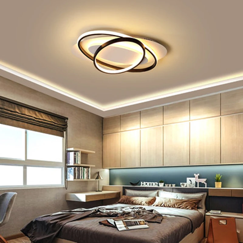 

New Creative Rings Modern Led Ceiling Light For Living Room BedroomHome Indoor Led Ceiling Light Fixture AC90V-260V