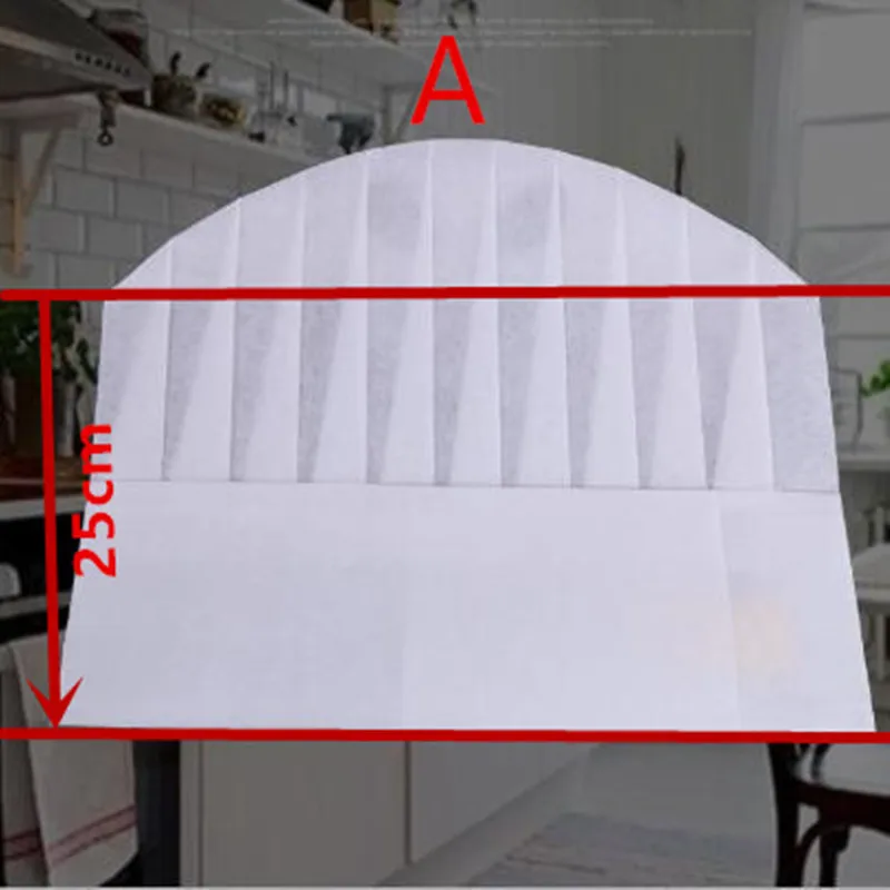 5 шт. одноразовый поварской колпак из нетканого материала, средний низкий головной убор, рабочая шапка для ресторана, бара, мужчин и женщин BBB0441