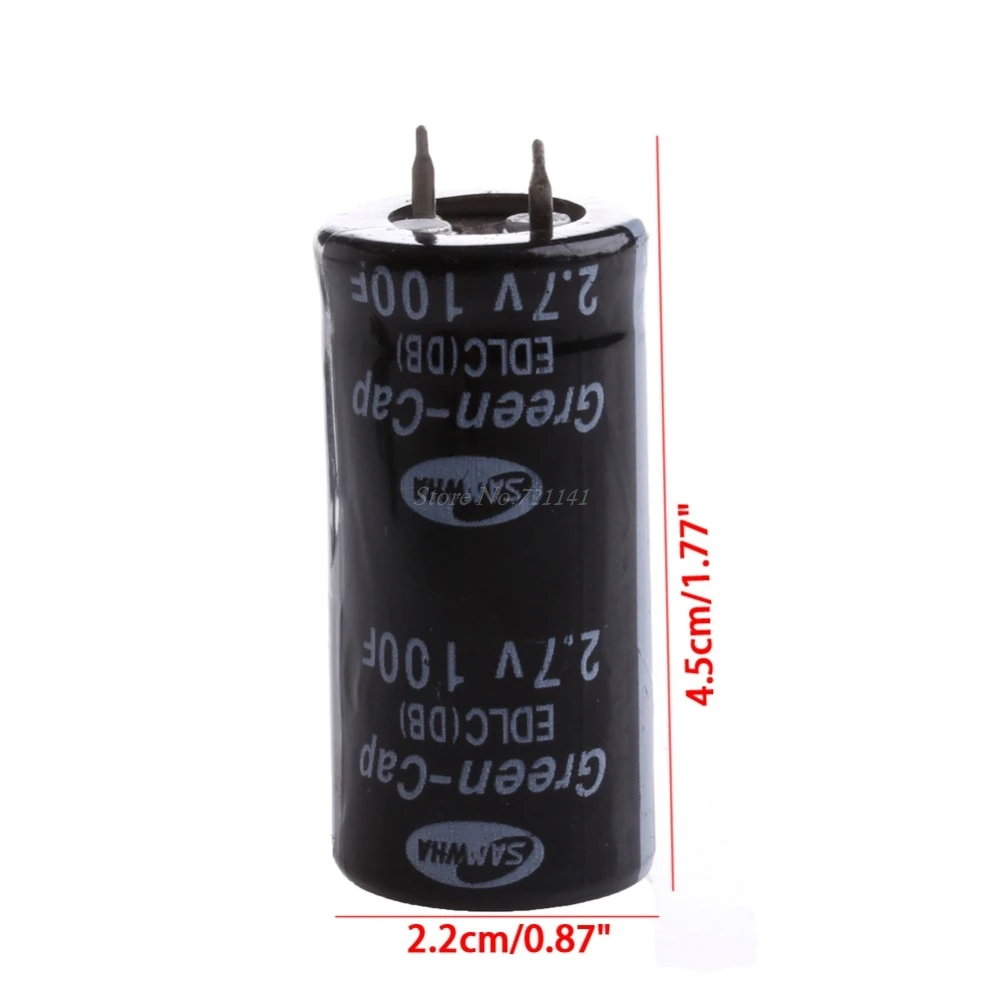 2 шт. супер конденсатор 2,7 в 100F ультра конденсатор фарад новые электрические компоненты черный цвет