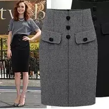 Шерстяная Новинка, однотонная шерстяная юбка с высокой талией, облегающая бюст, облегающая бедра, юбка