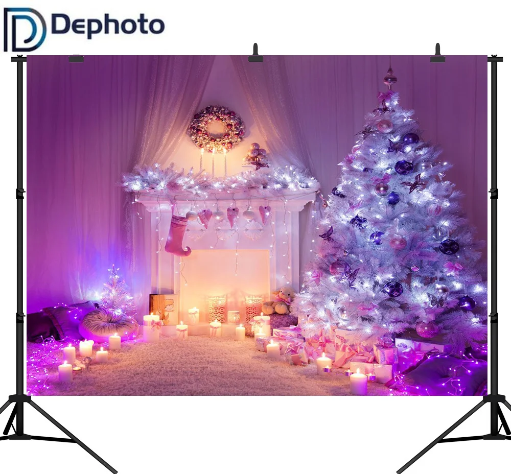 

Dephoto Photography Backdrop Christmas Decoration Fireplace Gift Candle Background Photo Studio New Design Camera Fotografica