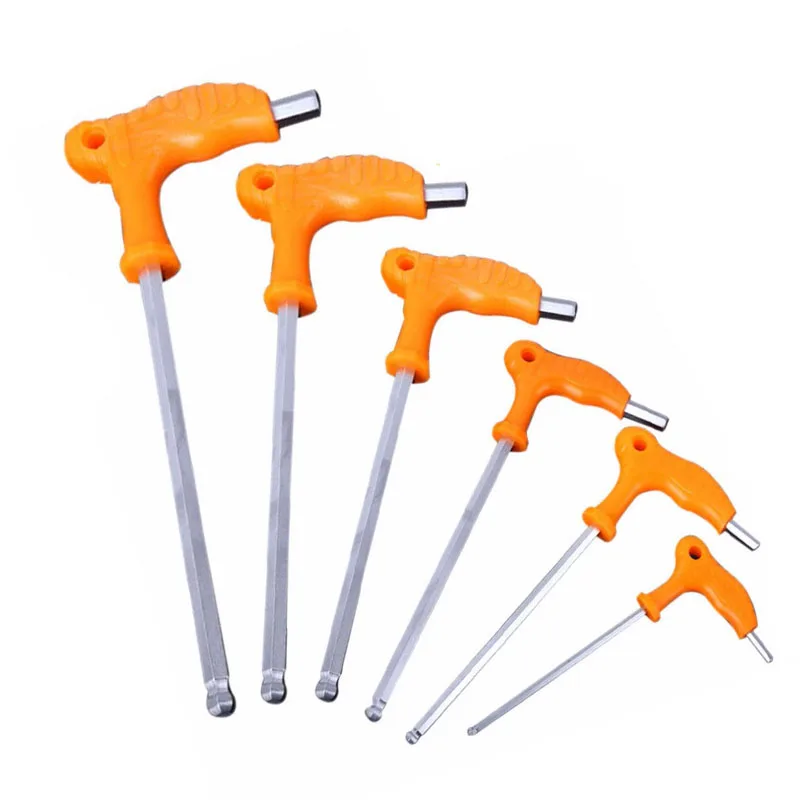 2.5 mm 3mm 4mm 5mm 6mm 8mm High-carbon Steel Inner Hexagon Wrench T Handle allen Hex Key Wrench Spanner Practical Tool