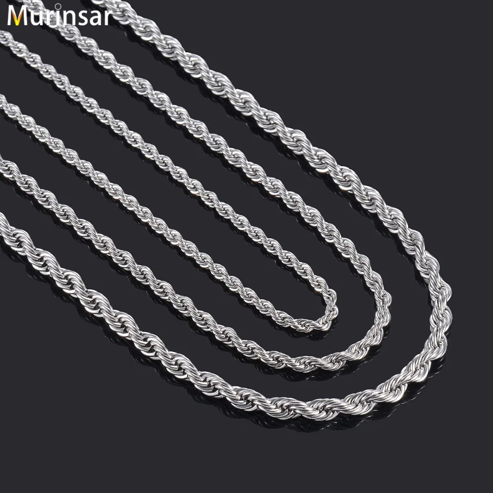 

10Pcs Wholesale 316L Stainless Steel Rope Chain Necklace for Men and Women Chain Necklace Stainless Steel Jewelry Fashion
