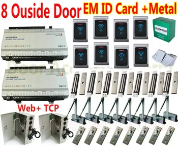 

8 Door OUTSIDE WaterProof Kit with EM ID Card+Metal Casereader,Inbuilt Magnetic Lock +Controller Panel+UPS power supply+Software