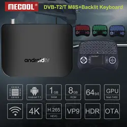 DVB-T2 Android 7,1 ТВ Box Amlogic S905D 1G Встроенная память 8G RAM 2.4g WIFI Bluetooth 4 K H.265 DVB T2 Мини Тонкий M8S плюс DVB Media Player