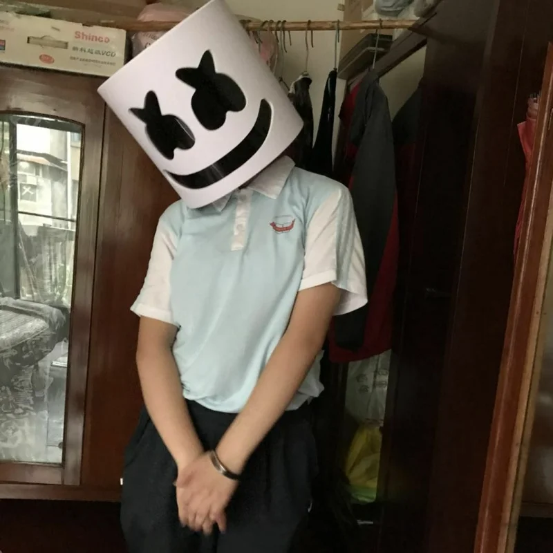 2018 Mask Marshmello Helmet Marshmello DJ Mask Face Hat Concert Props Helm PVC Halloween Christmas Music Fans Adult kids Gift