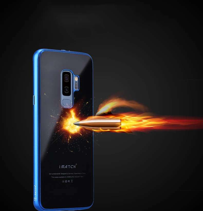 iMatch Aviation Aluminum Alloy Metal Bumper Tempered Glass Back Cover Case for Samsung Galaxy S9 & Samsung Galaxy S9 Plus