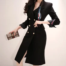Модное женское новое поступление удобное темпераментное элегантное черное платье винтажное OL размера плюс толстые теплые вечерние платье-карандаш большого размера