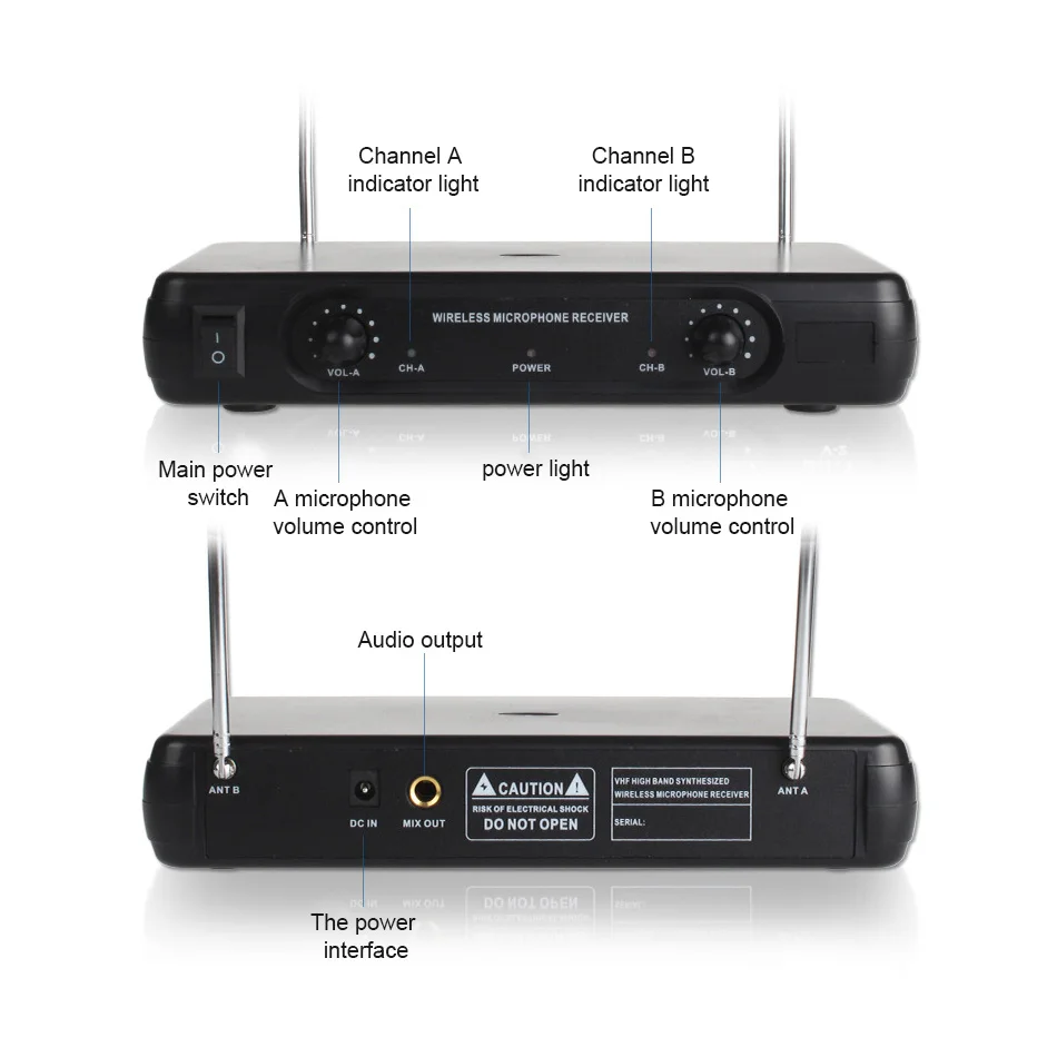 KEXU المزدوج يده VHF ميكروفونات لاسلكية الديناميكي + LCD استقبال نظام كاريوكي KTV حزب العروض خطاب المؤتمر
