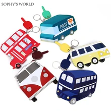 Индивидуальный кожаный женский кошелек, милый кошелек с автобусом и автомобилем, Детский кошелек для монет, для мелочи, 3D мультяшный чехол, мини клатч, кошелек