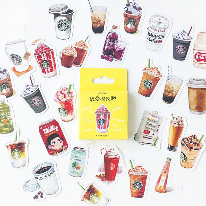 (46 шт./лот) I love drink Label Stickers декоративные канцелярские наклейки скрапбукинг сделай
