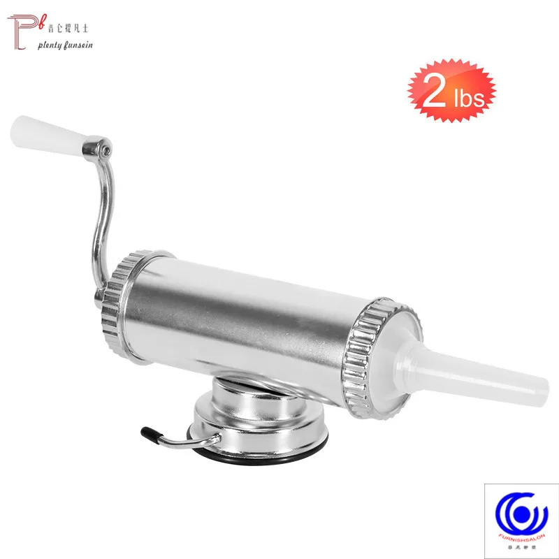 Billige 1 KG 2LBS Horizontale Manuelle Art Fleisch Wurst Stuffer Mit Saug Basis Hausgemachte Füllstoff Spritze Aluminium Salami Maker Maschine