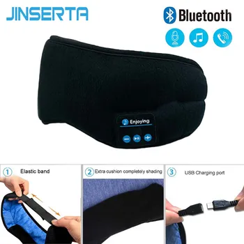 

JINSERTA Wireless Stereo Bluetooth Earphone Sleep Mask 5.0 Bluetooth Sleep Soft Earphones Support Handsfree Sleeping Eye Mask