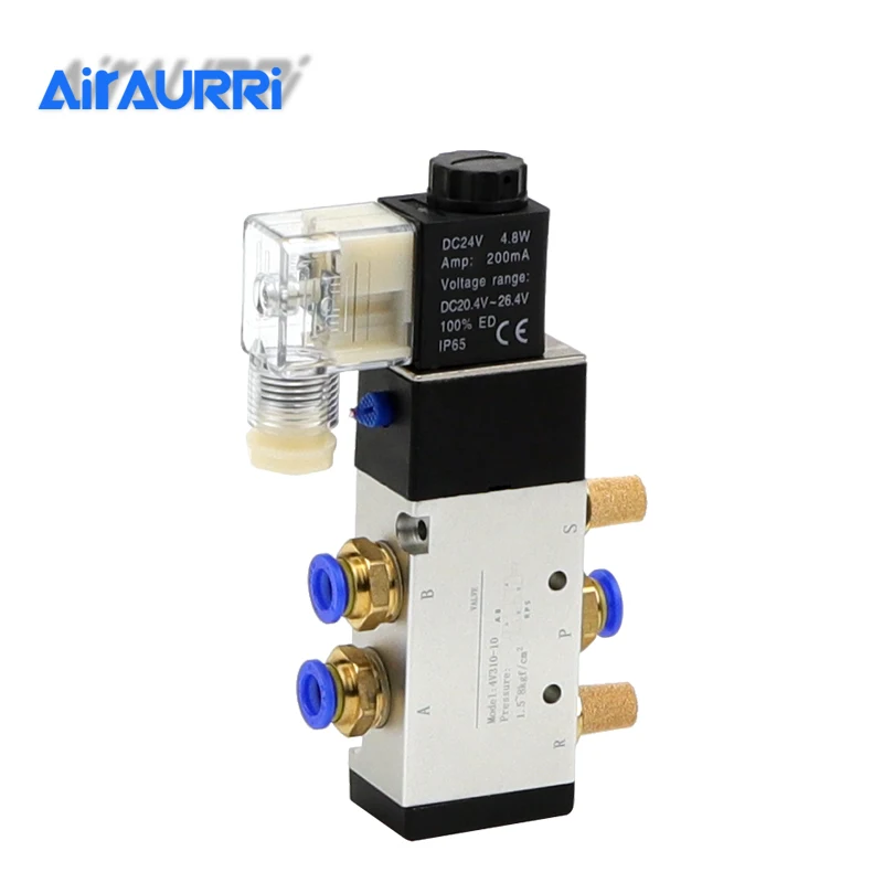 

4v310-10 Solenoid Valves Air Gas Control Valve 3/8" BSP 2 Position 5 Port 2/5 Way12V 24V DC 110V 220V AC