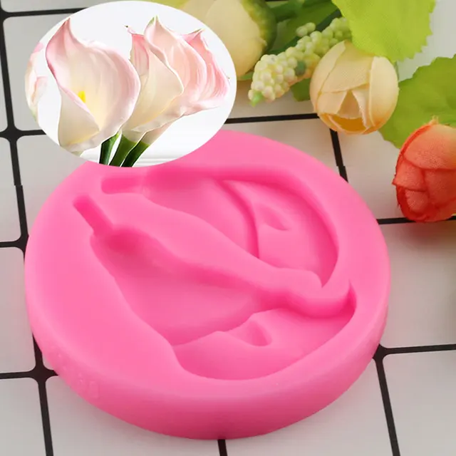 mujiang diy calla lily petals silicone mold flower making fondant