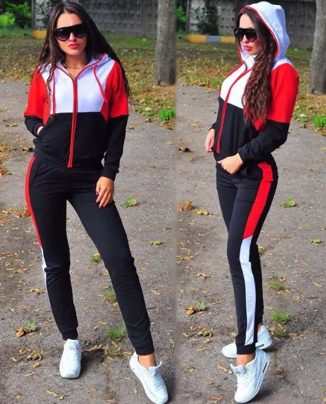 New Women two piece set top and pants Casual Sport Suit Plus Size Tracksuit \Womens 2 Piece Sets 2019 Zipper Tracksuit Female New Women two piece set top and pants Casual Sport Suit Plus Size Tracksuit \Womens 2 Piece Sets 2019 Zipper Tracksuit Female