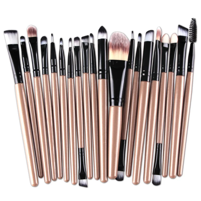 

20Pcs Makeup Brushes Set Pro Powder Blush Foundation Eyeshadow Eyeliner Lip Gold Cosmetic Brush Kit Beauty Tools