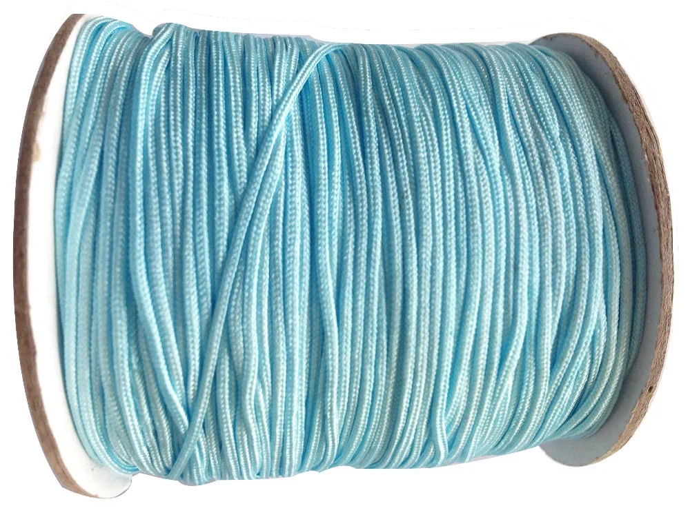 1mm Aqua Blue Rattail Satin Braid Nylon Cord+Jewelry Accessories String