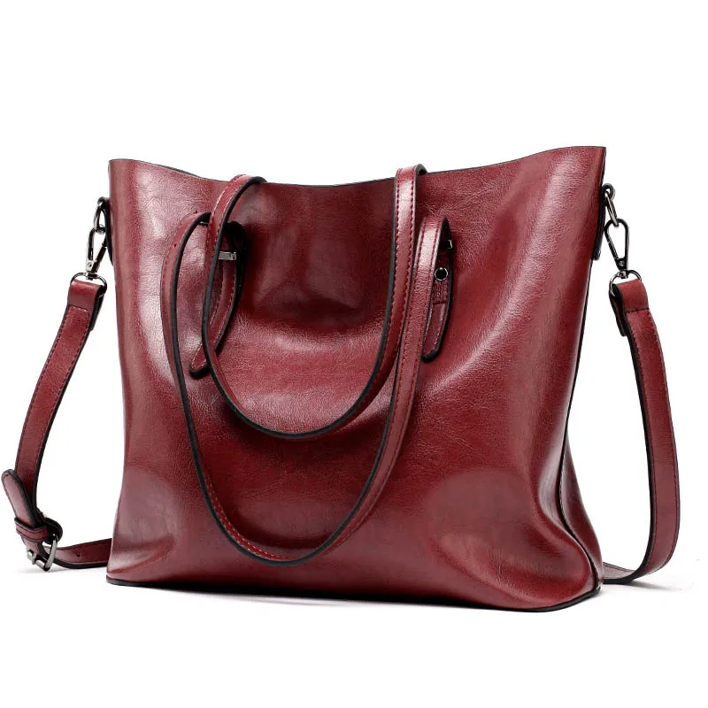 

High Quality Autumn Winter Ladies Girls PU Leather Solid Color Casual Travel Shoulder Bags Women Female Big Capacity Handbag
