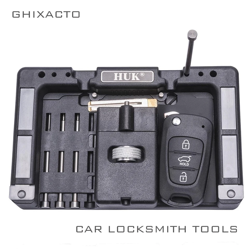 GHIXACTO Foldable HUK Key Fixing Tool Flip Key Vice of Flip-key Pin Remover for Locksmith Tool With Four Pins(one set)