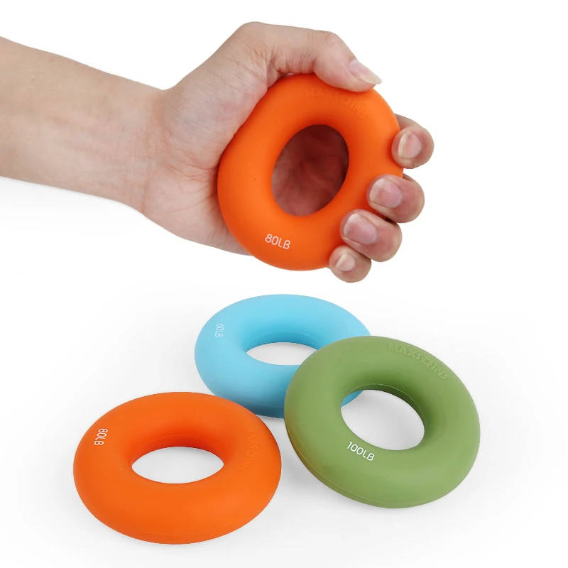 40/60/80/100 LB Silica Gel Hand Trainer Grip Portable Hand Grip Gripping Ring Carpal Expander Strength Trainer Stress Ring Ball