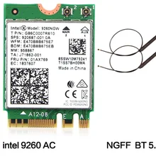 WDXUN двухдиапазонный беспроводной-AC 9260 для Intel 9260NGW NGFF 802.11ac MU-MIMO 1730 Мбит/с 1,73 Гбит/с WiFi+ Bluetooth 5,0 Fit Windows 10