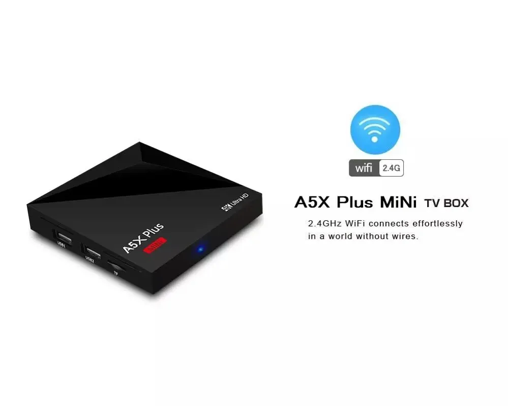 A5X Plus Smart Android 9,0 Мини ТВ коробка 2G 16G Rockchip RK3328 четырехъядерный 2,4G wifi 100M LAN HD 2,0 телеприставка 3,0 USB Отт плеер