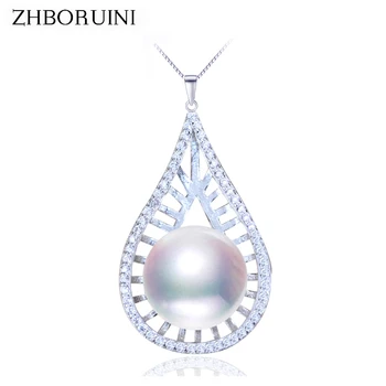 

ZHBORUINI Pearl Necklace Pearl Jewelry 925 Sterling Silver Jewelry For Women Natural Freshwater Pearl Drop Pendants Wholesale