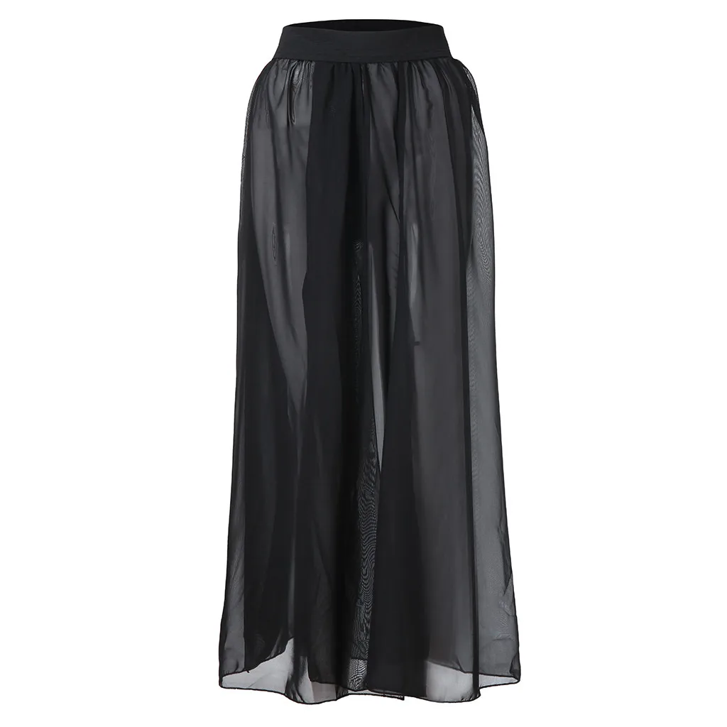 Летние женские юбки с эластичной резинкой на талии из прозрачной сетки, длинные сексуальные пляжные юбки faldas mujer moda# N45