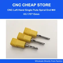 Mèches à cannelure unique en carbure de tungstène, 5 pièces, outils de coupe à gauche, mèches de 3.175mm, CEL 15mm