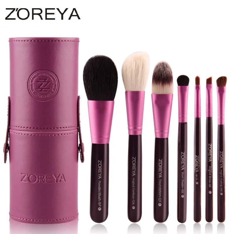 

ZOREYA Brand 7pcs Makeup Brush Set With Barrel Colorful Cosmetics As Top Quality Makeup Tool