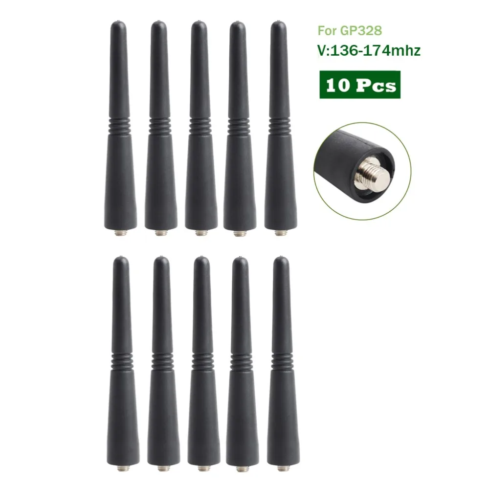 10X VHF Stubby Antenna for Motorola walkie talkies GP328 GP338 GP 360 HT1250 HT1250-LS P200 (8)