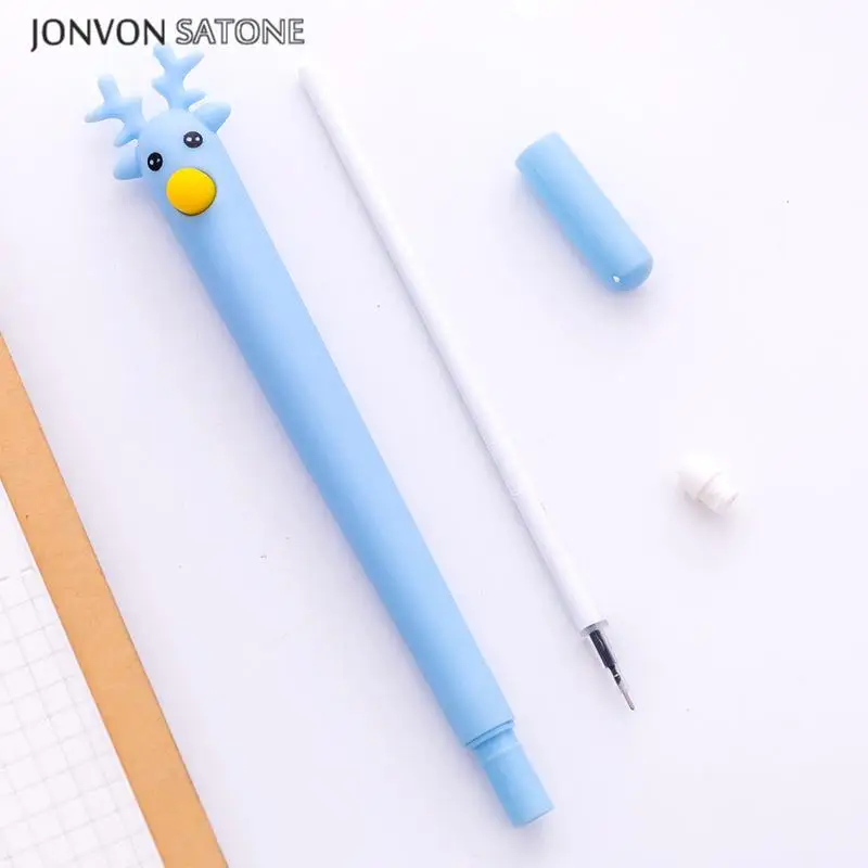 Jonvon Satone 1 шт. гелевая ручка для творчества милые корейские канцелярские принадлежности мультяшная ручка гелевые нейтральные ручки Офисные черные Школьные Инструменты рождественские подарки