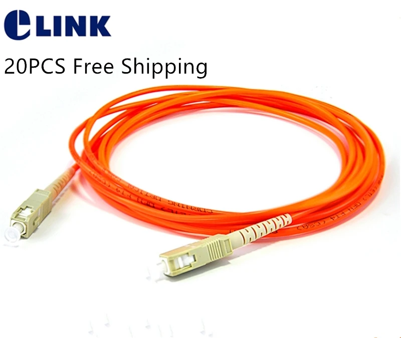 10pcs sc apc st upc fiber optic patch cord sm simplex 1m 2m 3m 5m 7m 10m st sca optical fibre jumper sx free shipping il 0 3 SC-SC fiber patchcords 3.0mm Multimode Simplex 62.5/125um optical fibre jumper UPC 1 2 3 5 7 10 Mtr Free shipping ELINK 20pcs