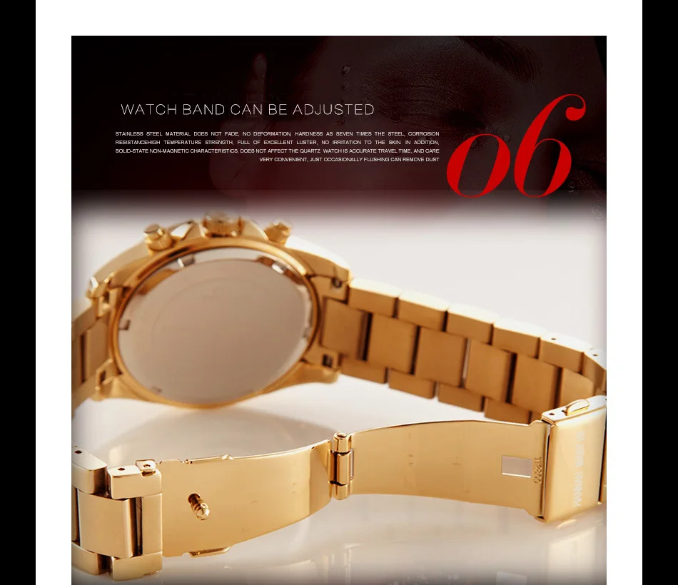 de Quartzo Calendário Cinta de Aço Relógios de Pulso relogio feminino