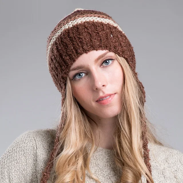 Lady Fashionable Knitted Warm Hat Ladies Autumn and Winter Knit Hat