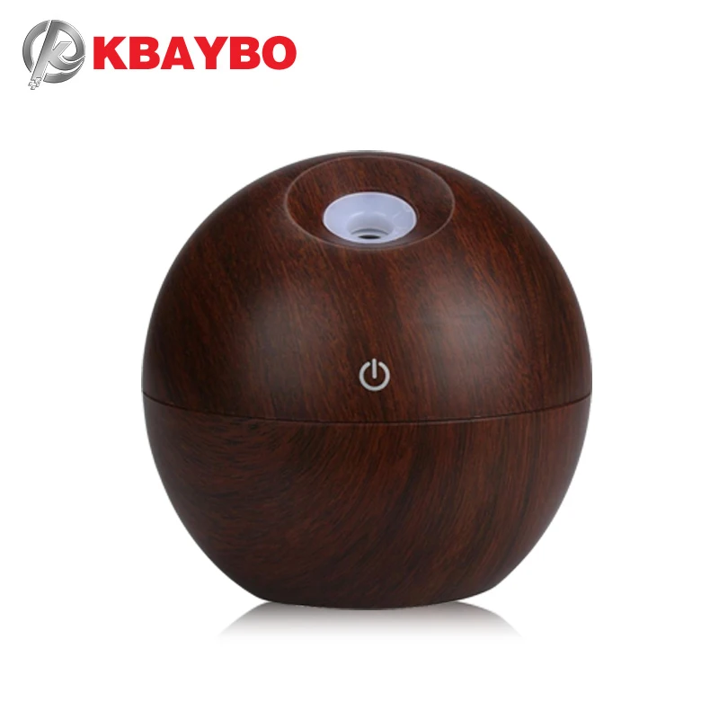 

KBAYBO 130ml Mini USB Humidifier Aromatherapy Essential Oil Diffuser wood grain Ultrasonic Aroma Mist Maker for home office