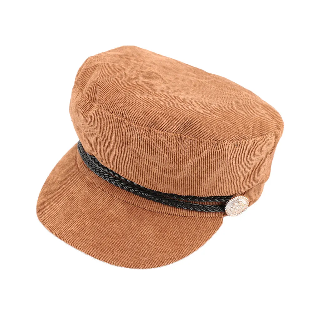 

Winter Spring Women Newsboy Caps Solid Color Corduroy Plain Octagonal Hat Painter Cap Multicolor Wild Octagonal Hats
