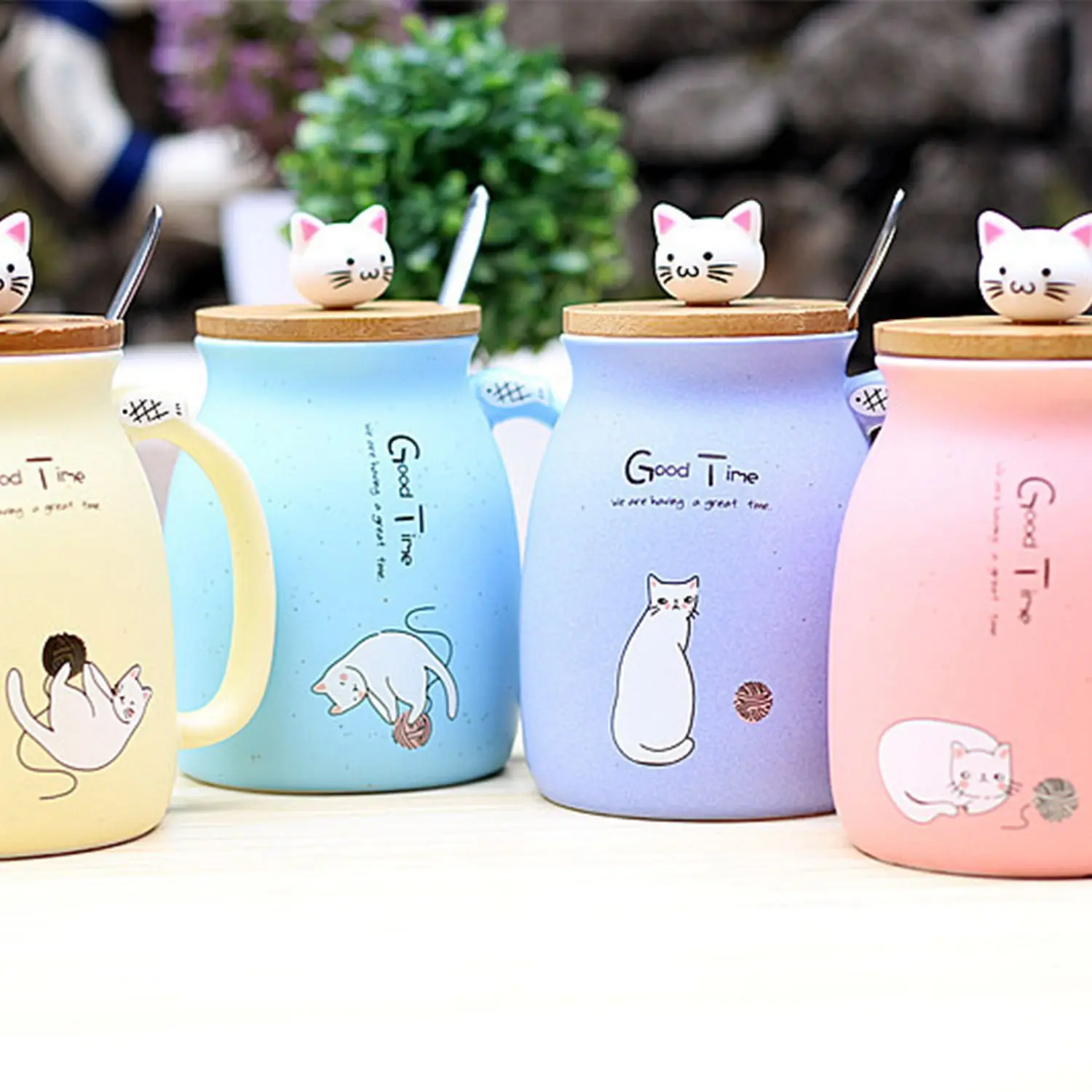 Стиль, новая термостойкая чашка с изображением кунжута кота, цветная мультяшная чашка с крышкой, керамическая кружка с изображением котенка, молока, кофе, детская чашка, подарок для офиса