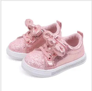 

Children shoes Girls casual Flat silver Pink kids casual Shoes toddler girls shoes summer Bling fashion trainers boys sneakers